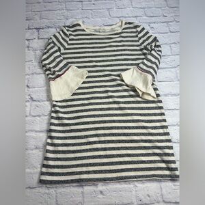 White + Warren Cream and Gray Knit Tunic/ Top. Size Medium.